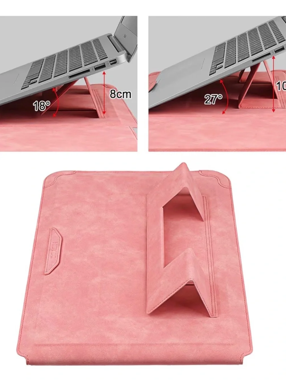 Pink 14-inch Tablet & Laptop Sleeve with Stand Feature